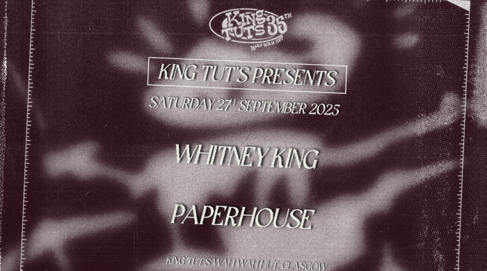 Lineup poster for King Tut's Presents Whitney King + Paperhouse